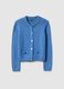 Regular fit blue cardigan in pure cotton with buttons_4