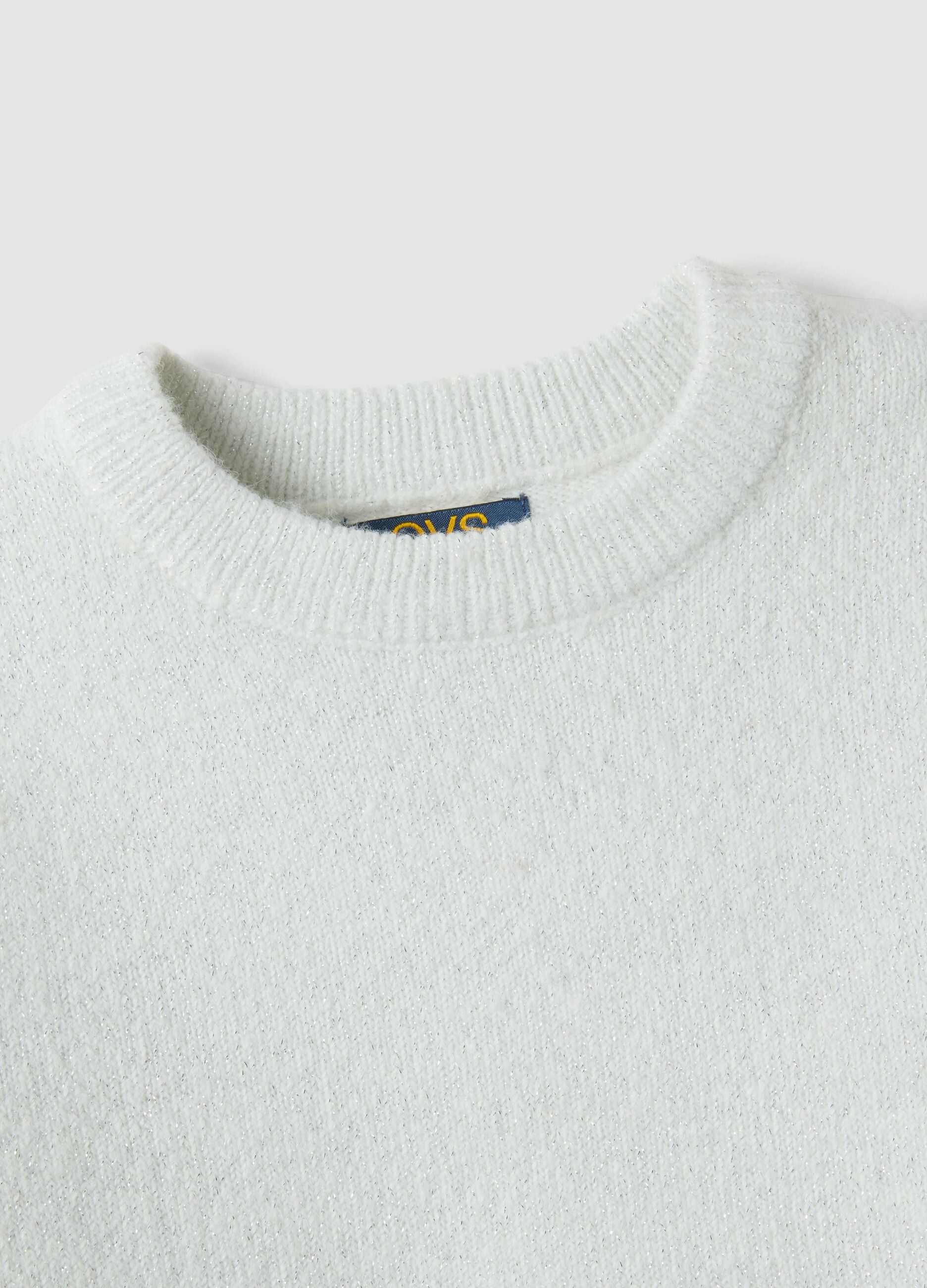 White stretch crew-neck top