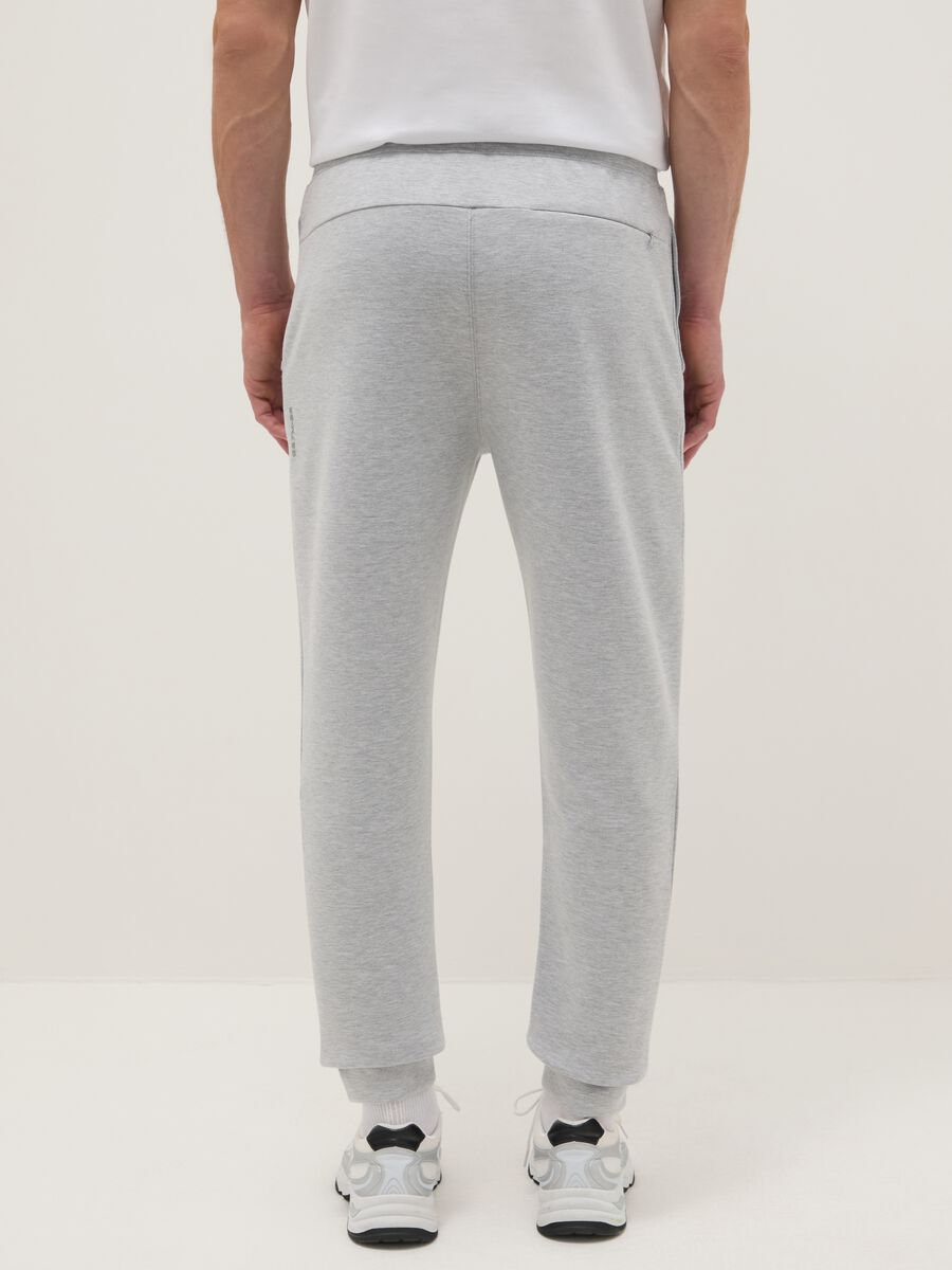 Grey Regular Fit Cotton Blend Jogger Trousers_2