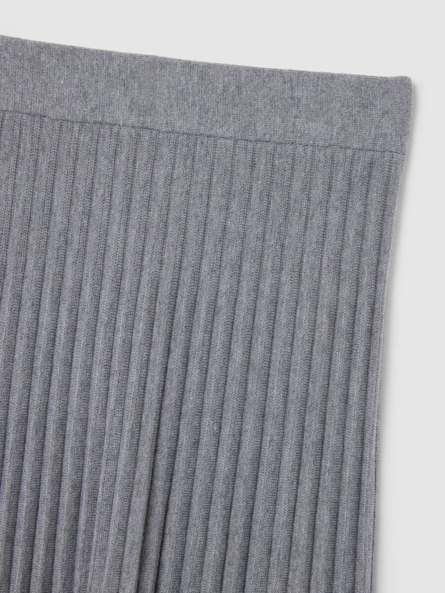 Grey Pleated Long Skirt_5