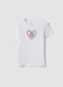 T-shirt bianca in cotone organico a maniche corte per ragazza regular fit_0