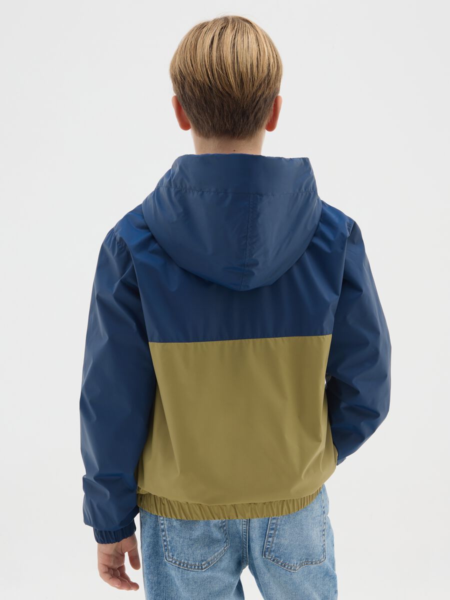Multicolour fabric boy's jacket with hood_1