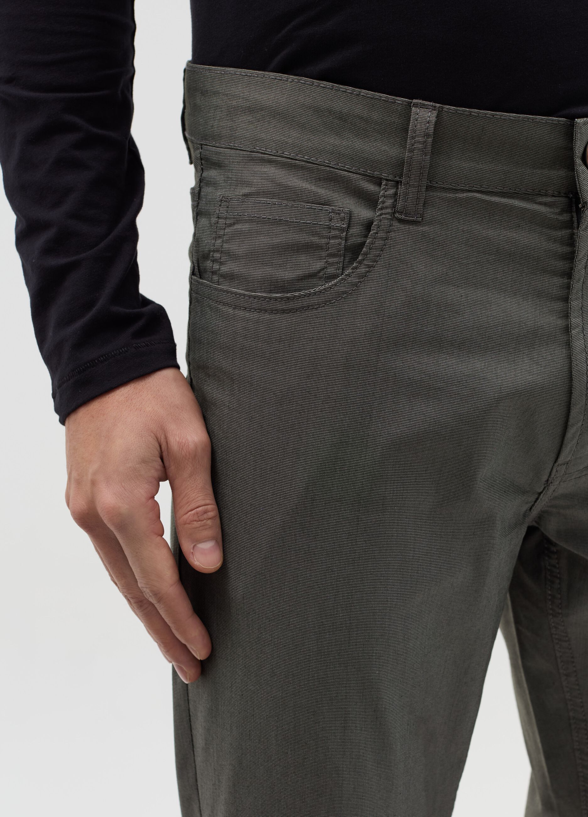 Stretch slim-fit trousers with five pockets
