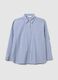 Blue striped shirt in pure cotton with oversized fit_4