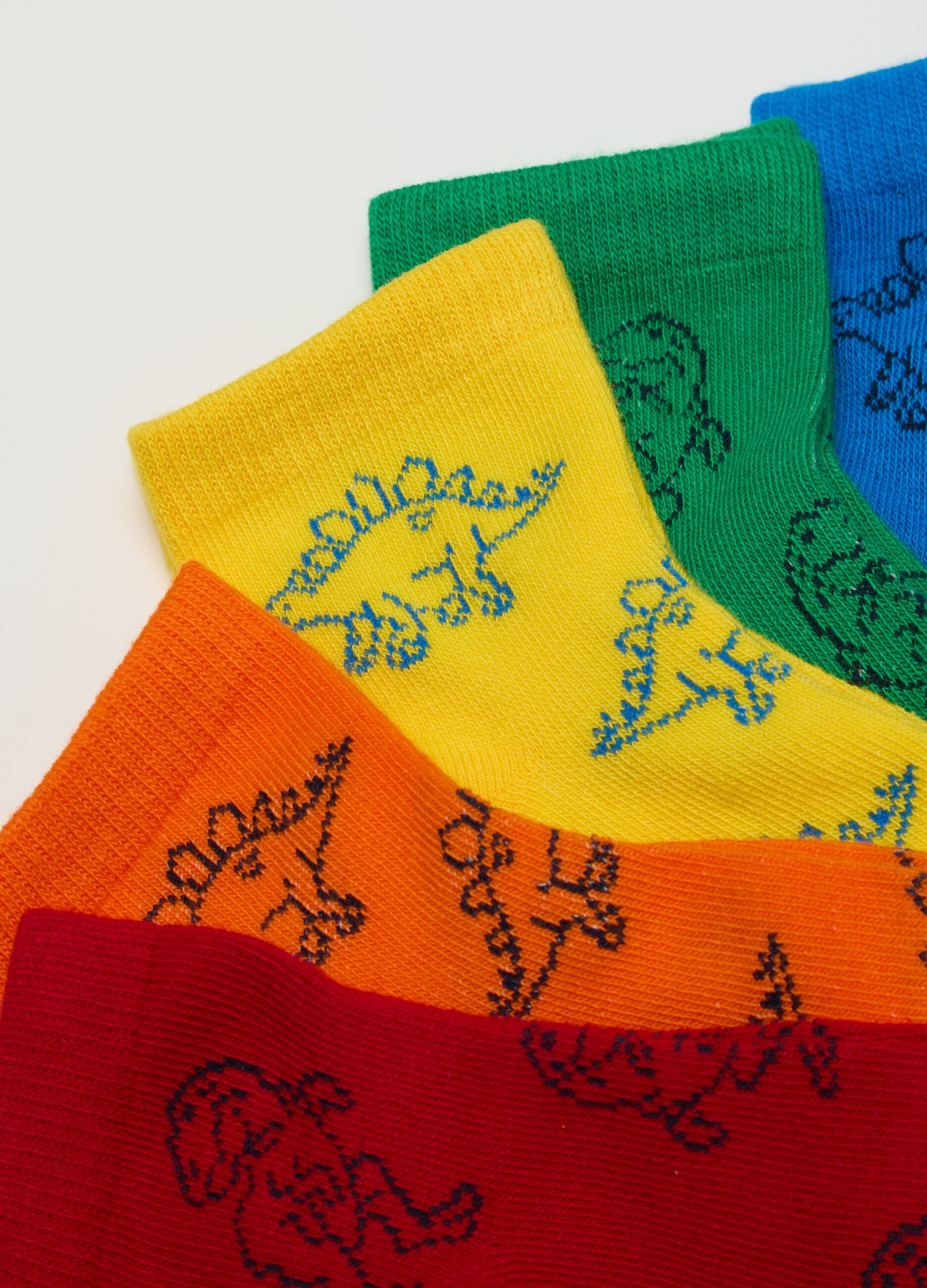 Multipack sette calze corte disegno dinosauri 