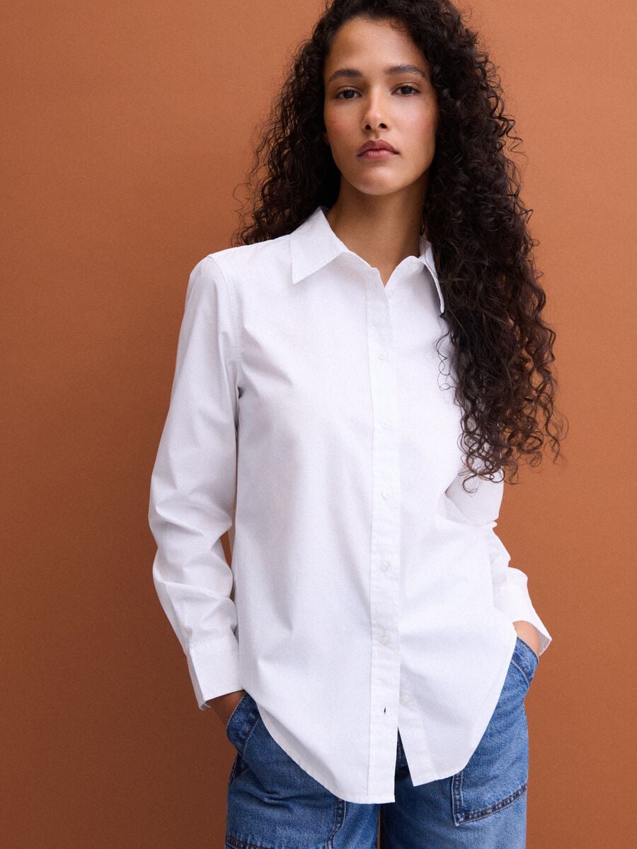 White poplin shirt, regular fit_0