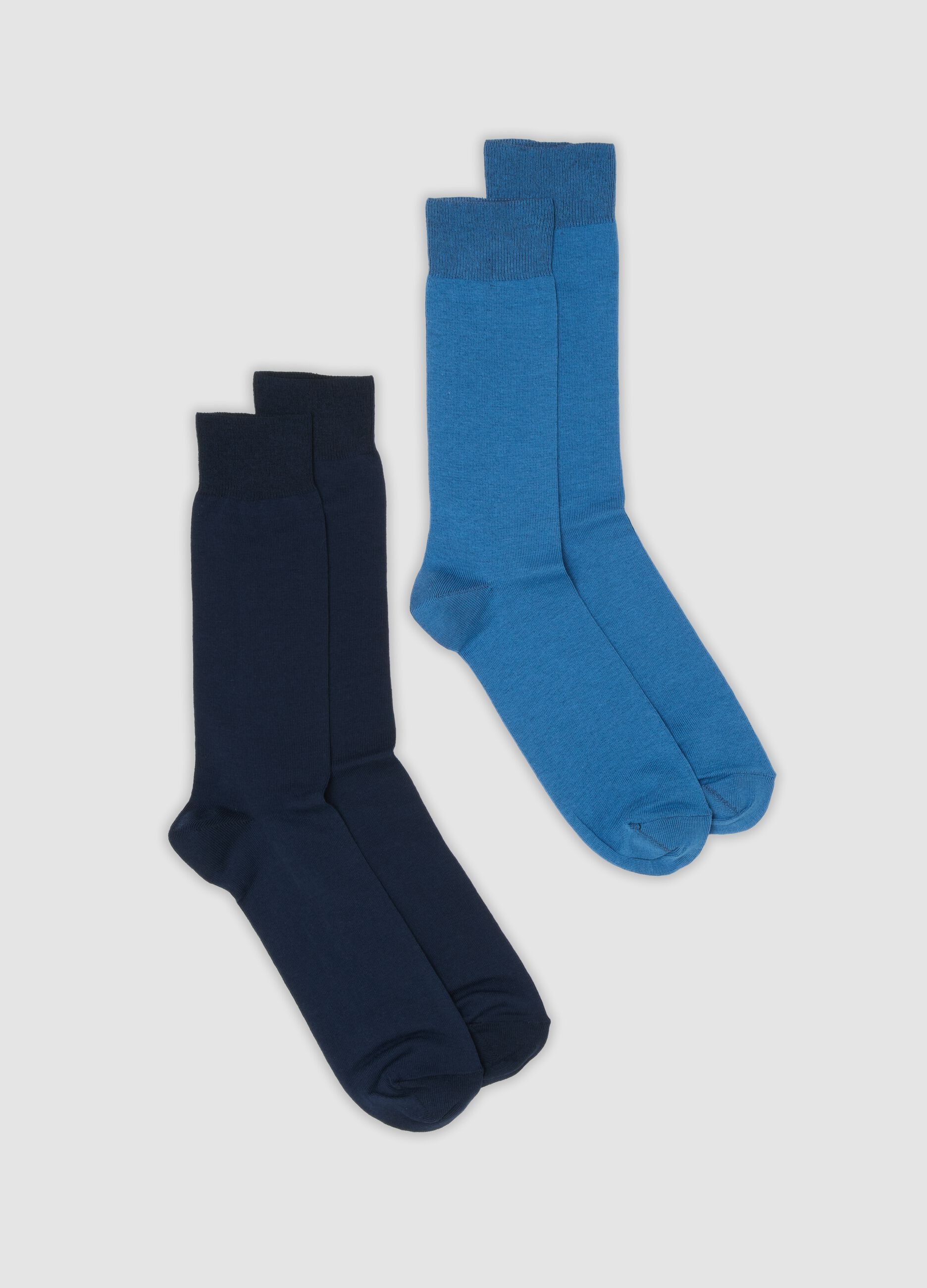 2-pack of multicolour mid-calf socks in stretch cotton