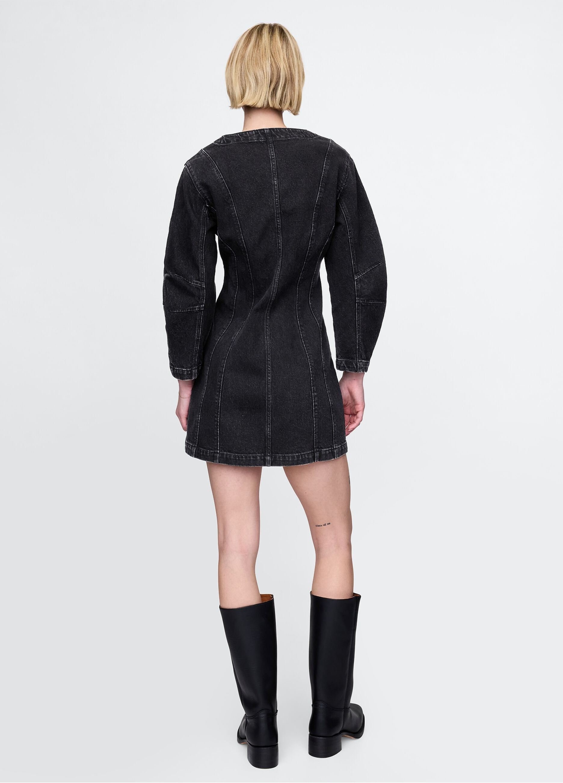 Abito denim nero con bottoni Gap