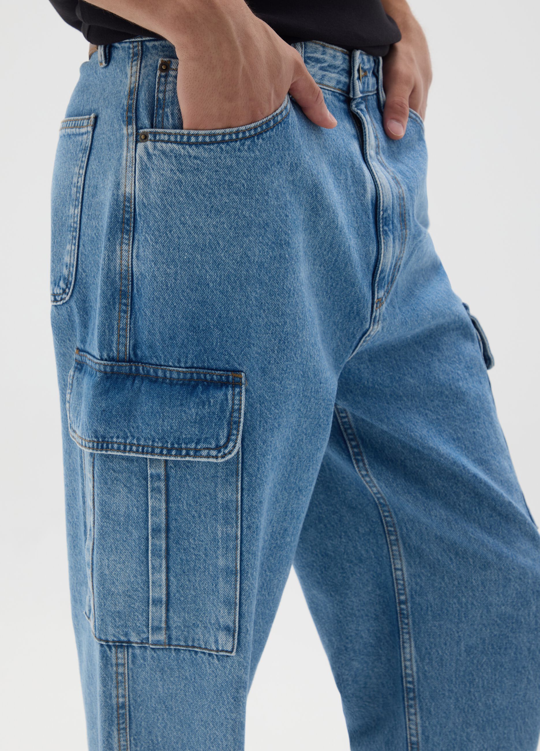 Pure Cotton Denim Wide Leg Jeans