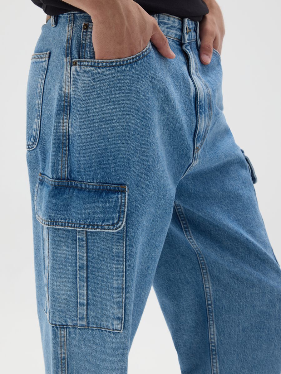 Pure Cotton Denim Wide Leg Jeans_3