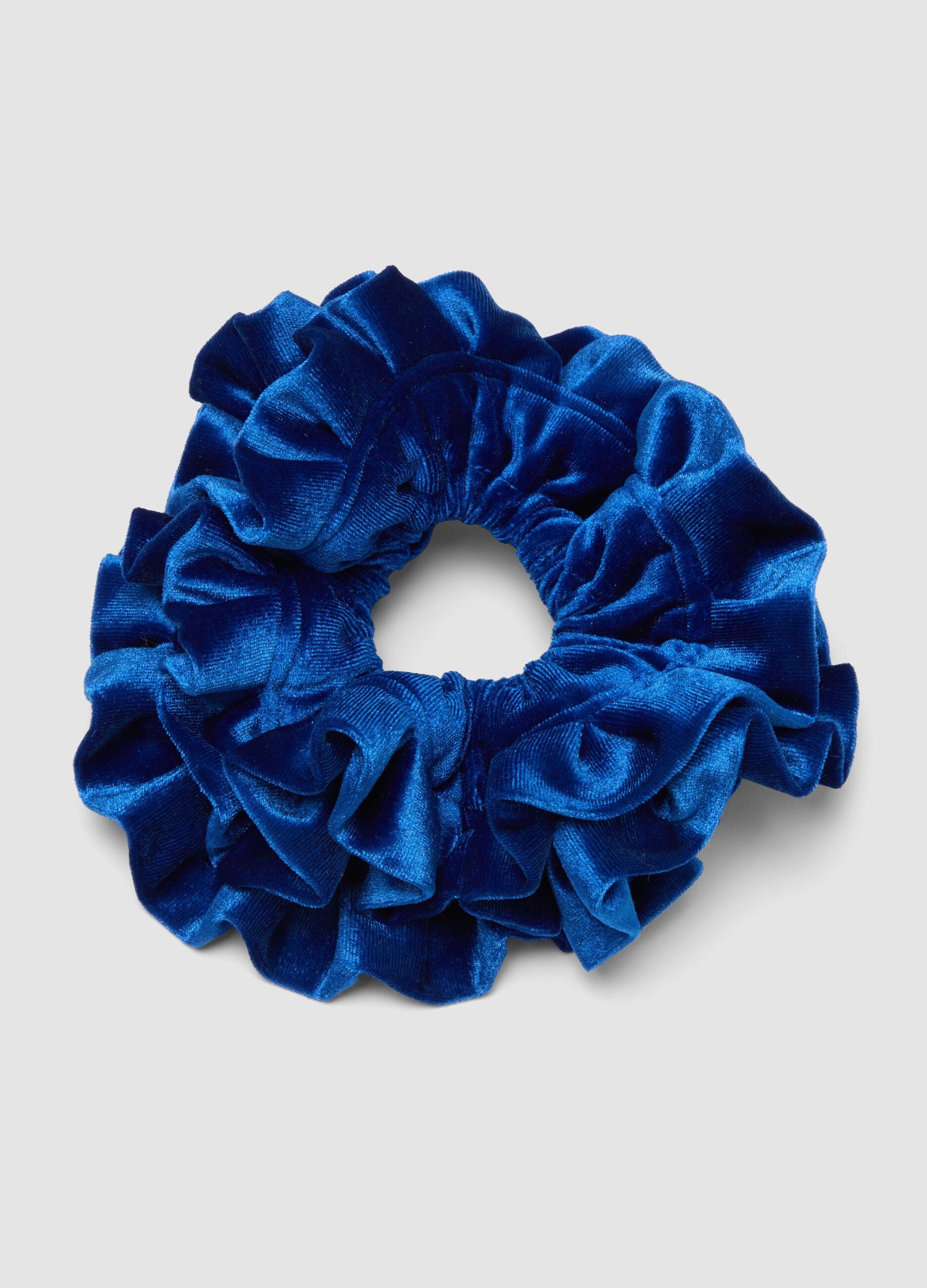 Scrunchie blu effetto vellutato