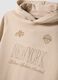 Beige pure cotton hoodie with New York print for boys_4