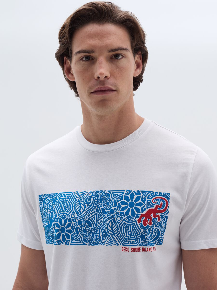 Cotton T-shirt with gecko print_1