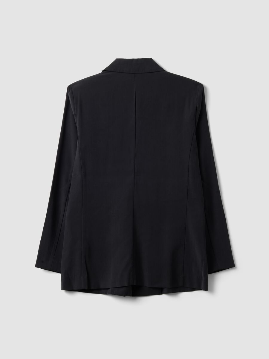 Blazer nero in misto viscosa regular fit_6