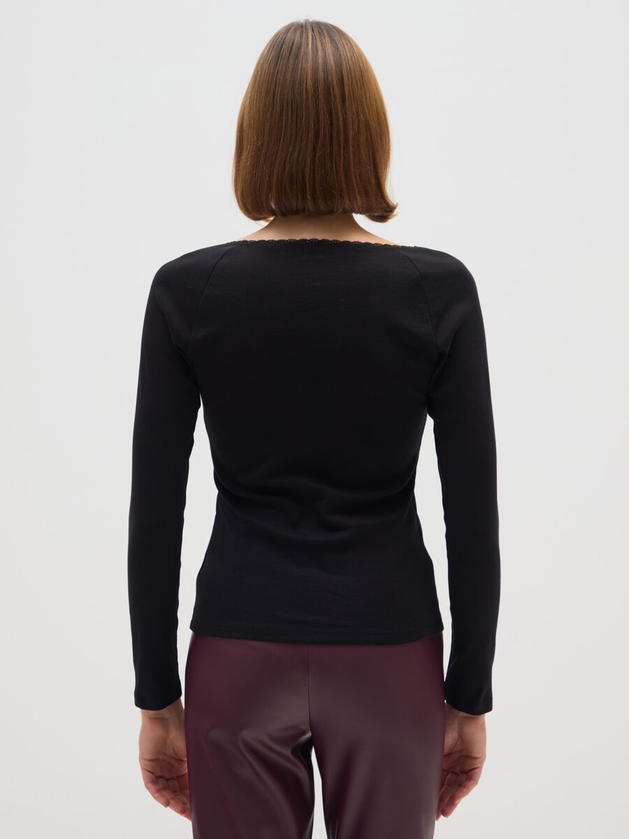 Maglia in puro cotone nero regular fit_2
