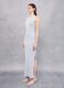 Grey Melange Backless Long Dress _1