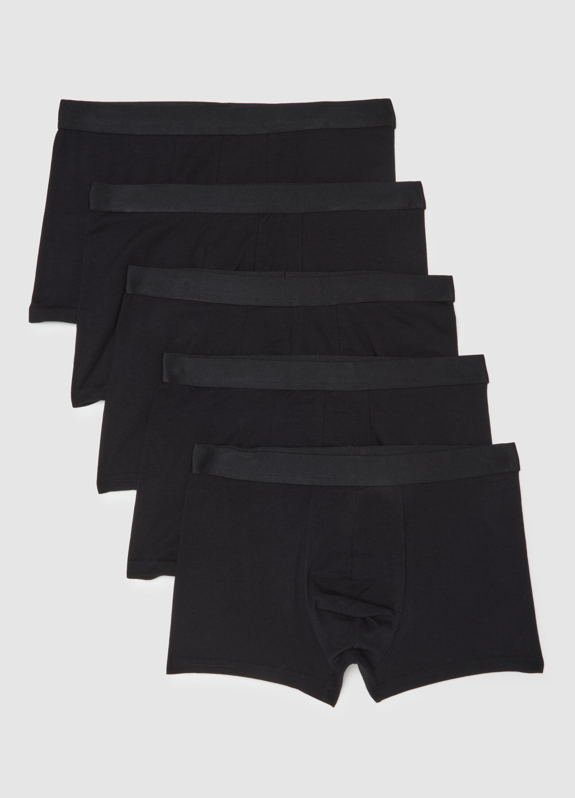 Regular fit black cotton boxer set
