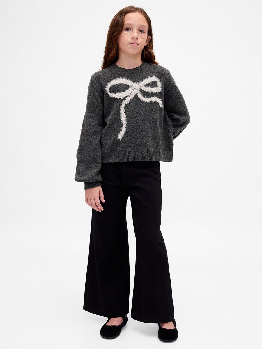 Maglione in misto cotone con fiocco_2