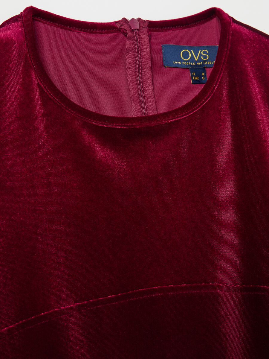 Short dress in velvet with long sleeves_5