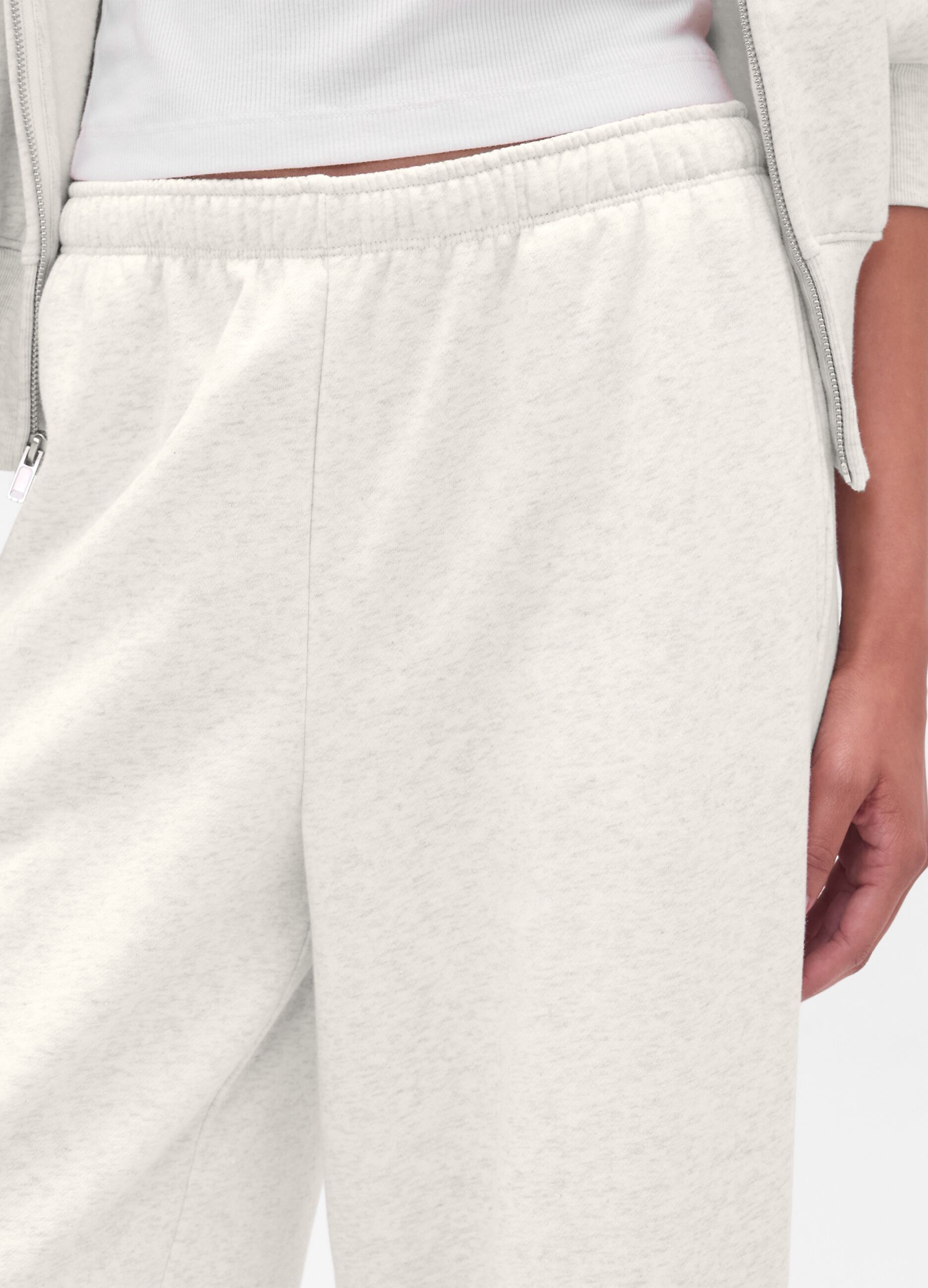 White Cotton Blend Trousers