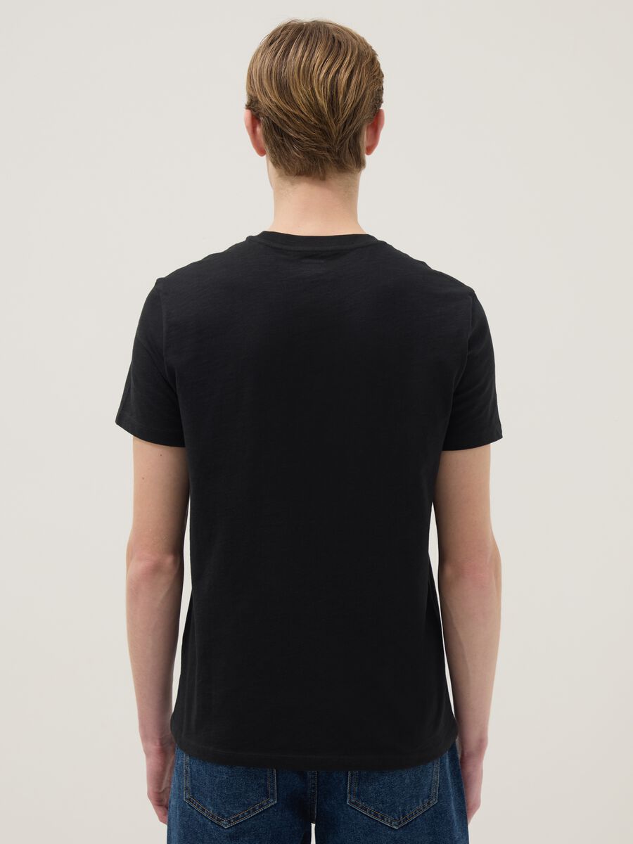 Black pure cotton short sleeve T-shirt regular fit_3