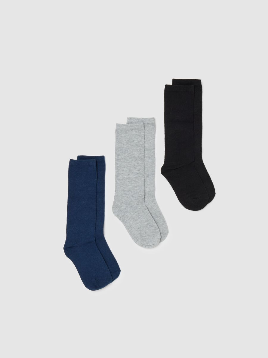 Tripack calze lunghe da bambino in misto cotone multicolor_0