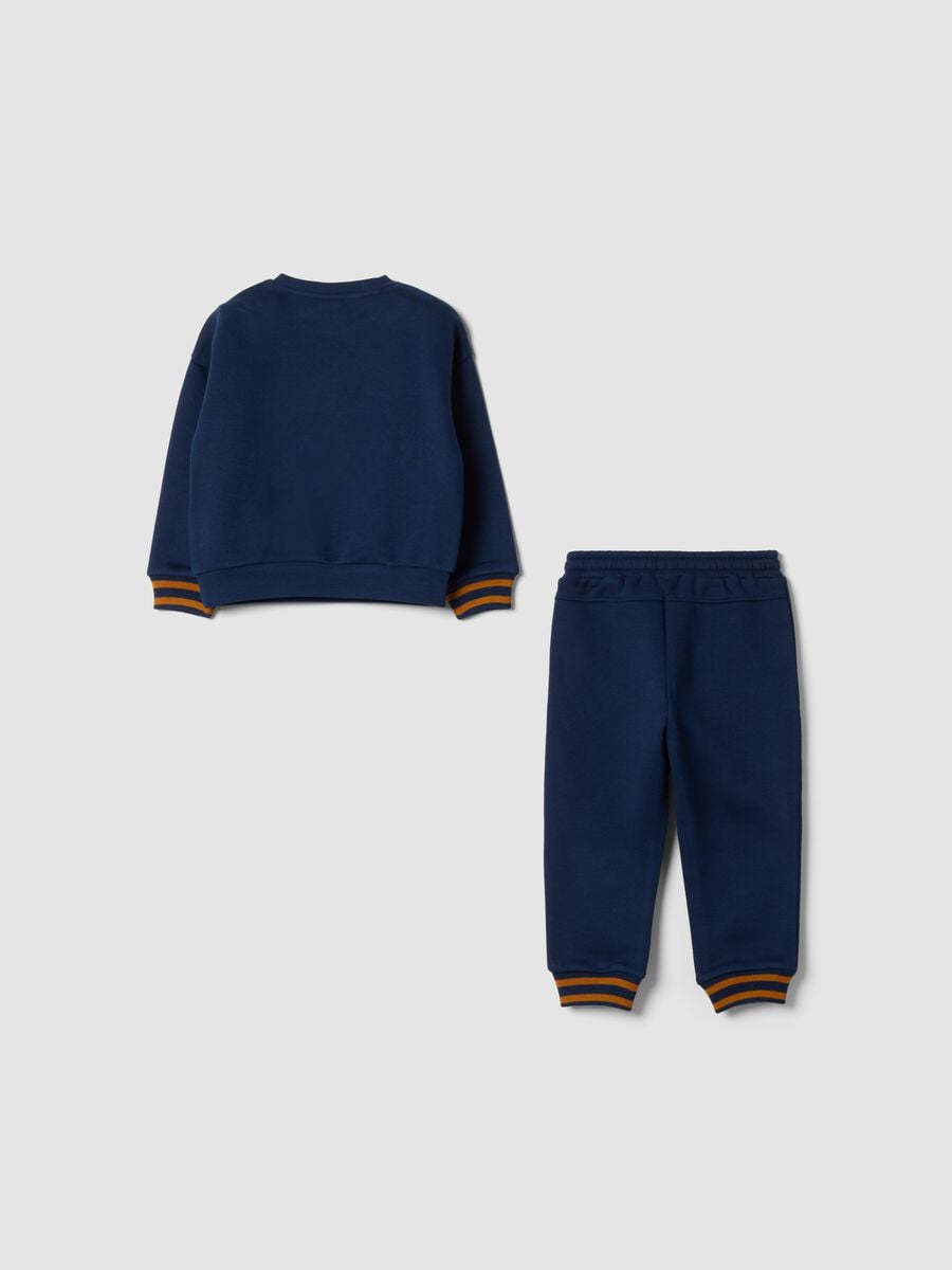 Completo jogging blu in misto cotone organico con stampa Mickey_1