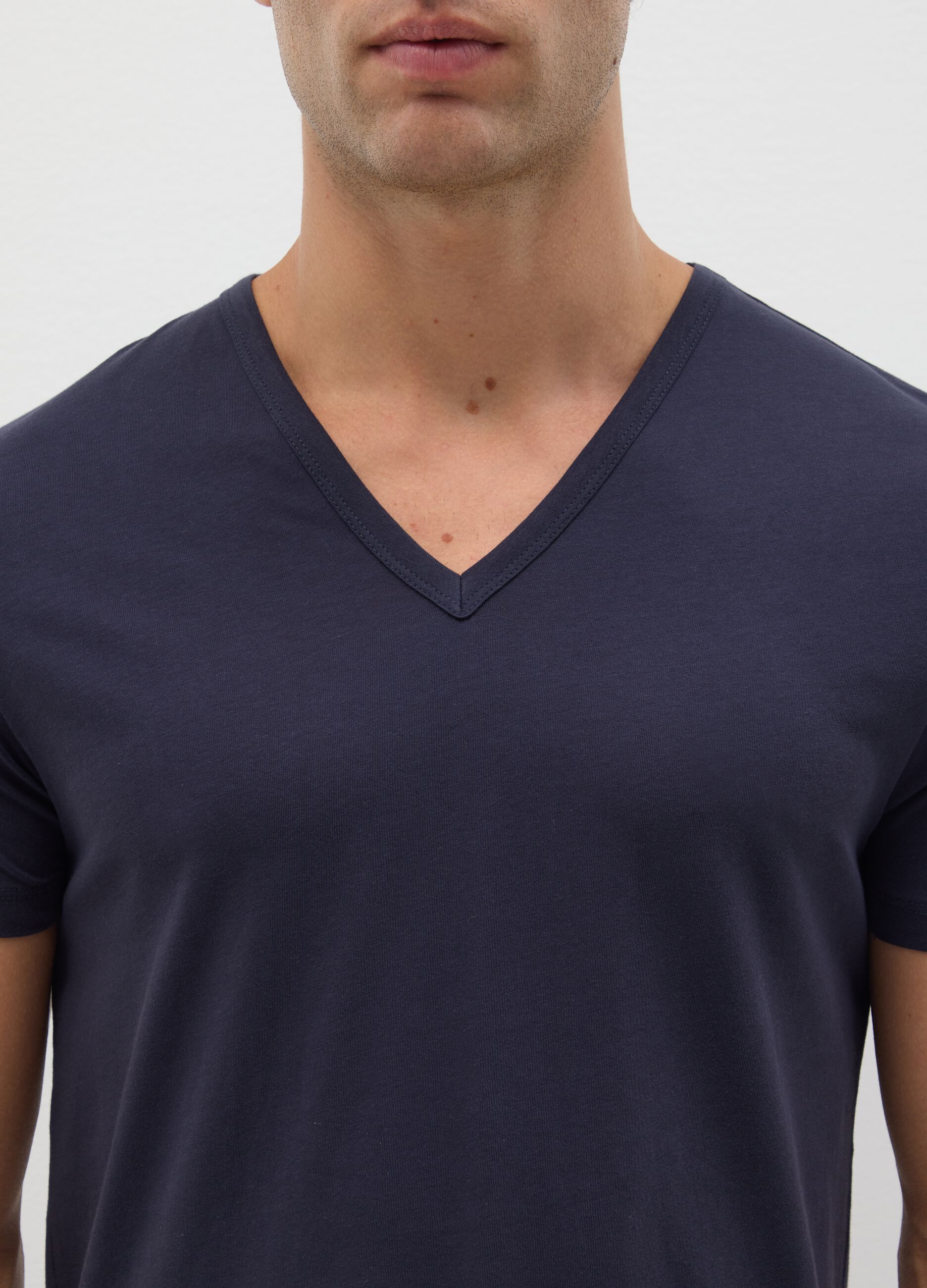Men's blue pure cotton t-shirt twin pack regular fit