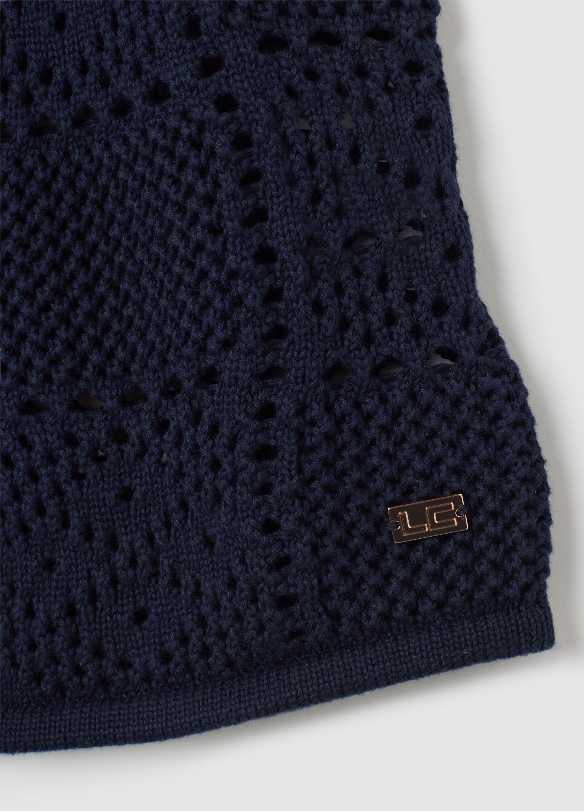Top da donna in puro cotone blu regular fit