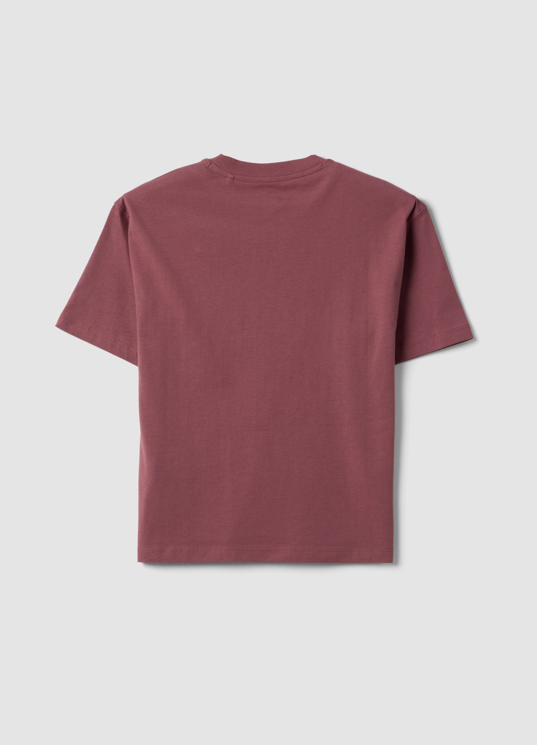 T-shirt viola a maniche corte in puro cotone