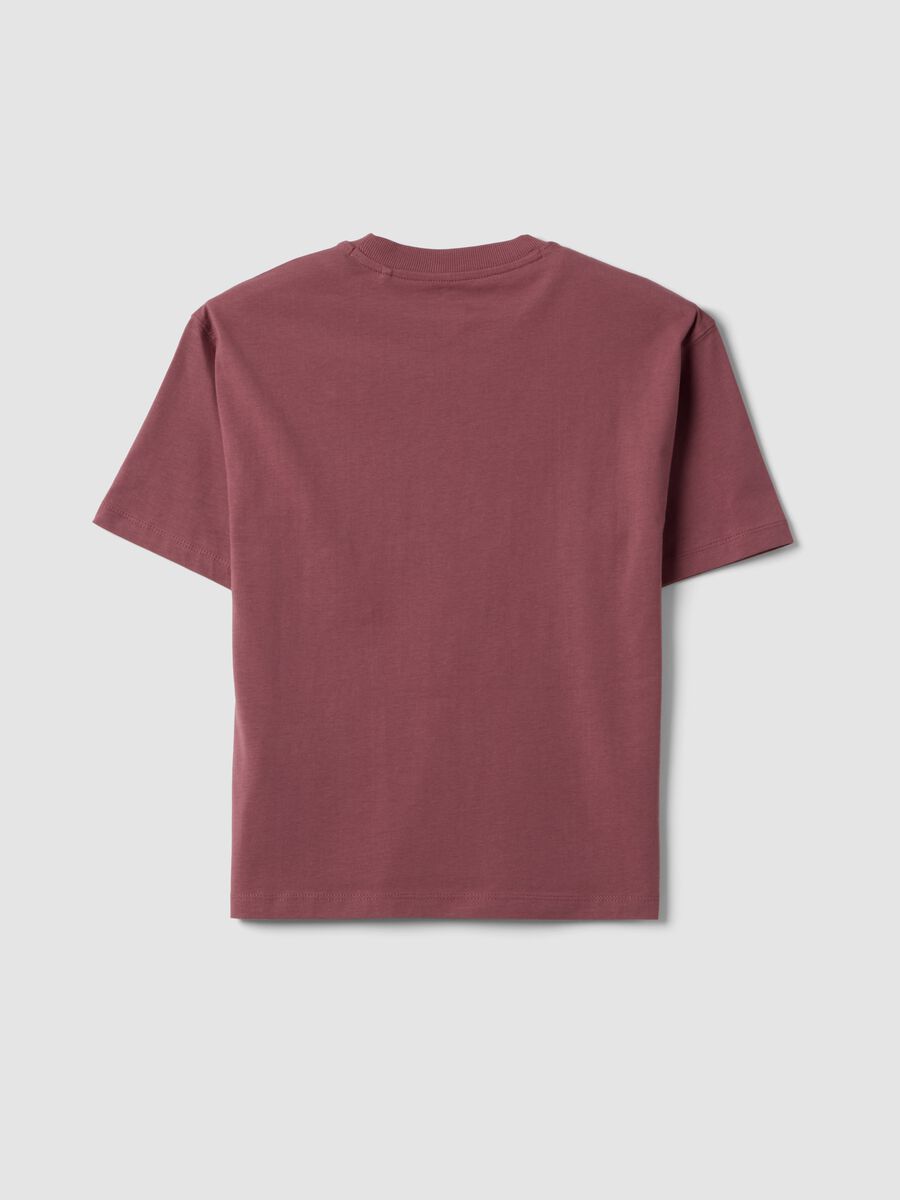 Purple short-sleeve pure cotton T-shirt_1