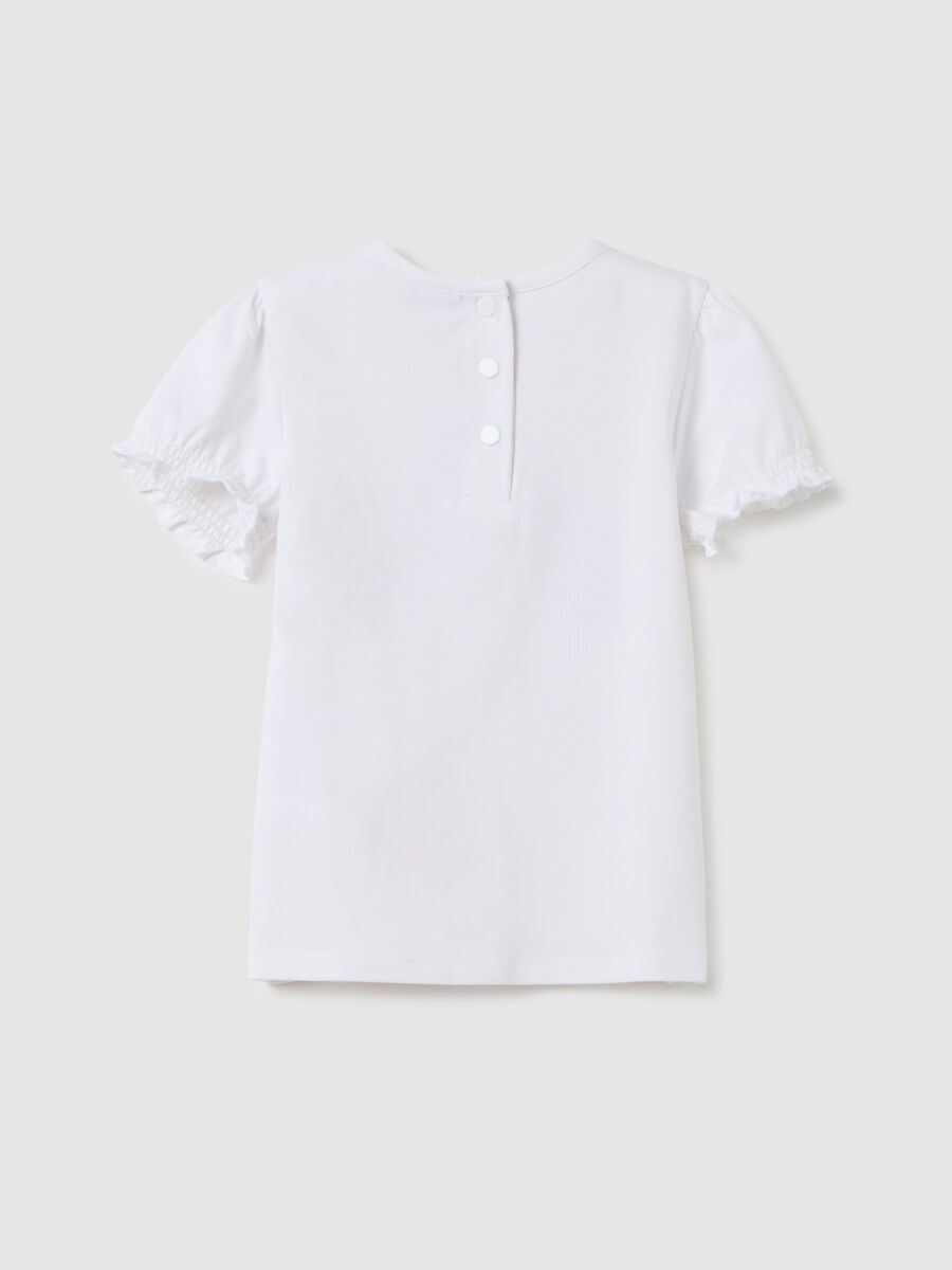 White Cotton Regular Fit Kids' T-shirt_1