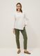 White long-sleeved regular-fit stretch cotton blouse_1