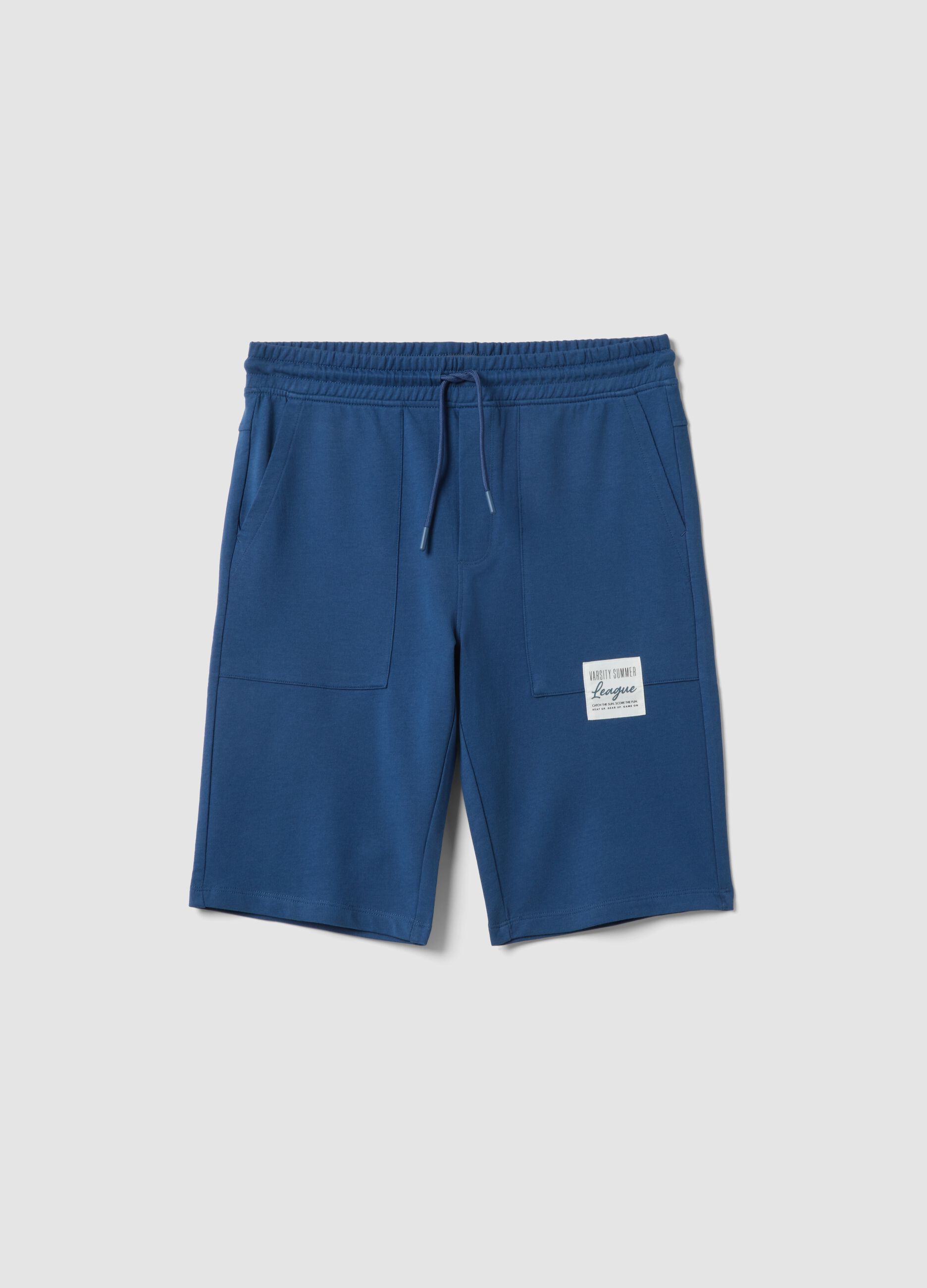 Boys' Regular Fit Blue Pure Cotton Shorts