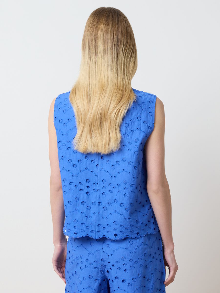 Women's summer set in pure blue cotton regular fit with pattern_3