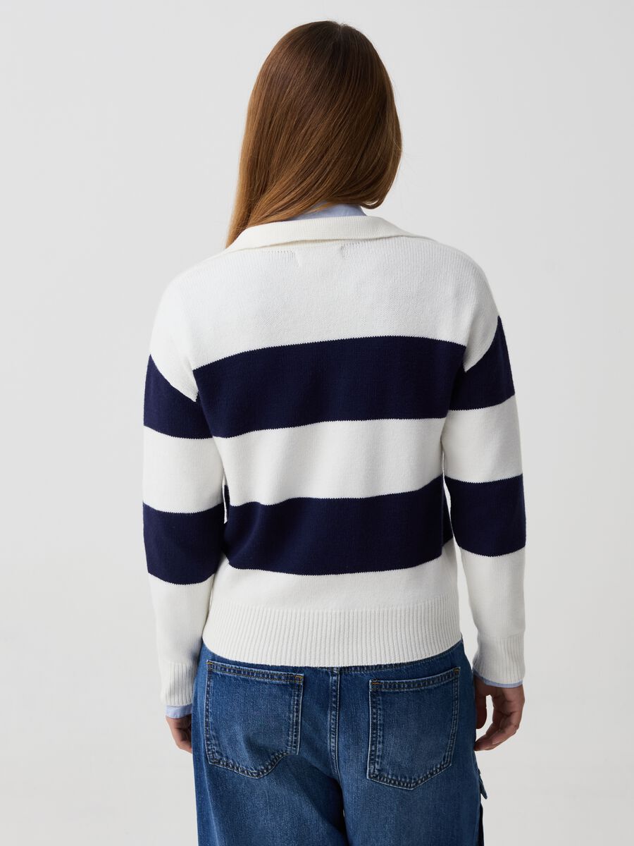 Striped top with polo neck_2