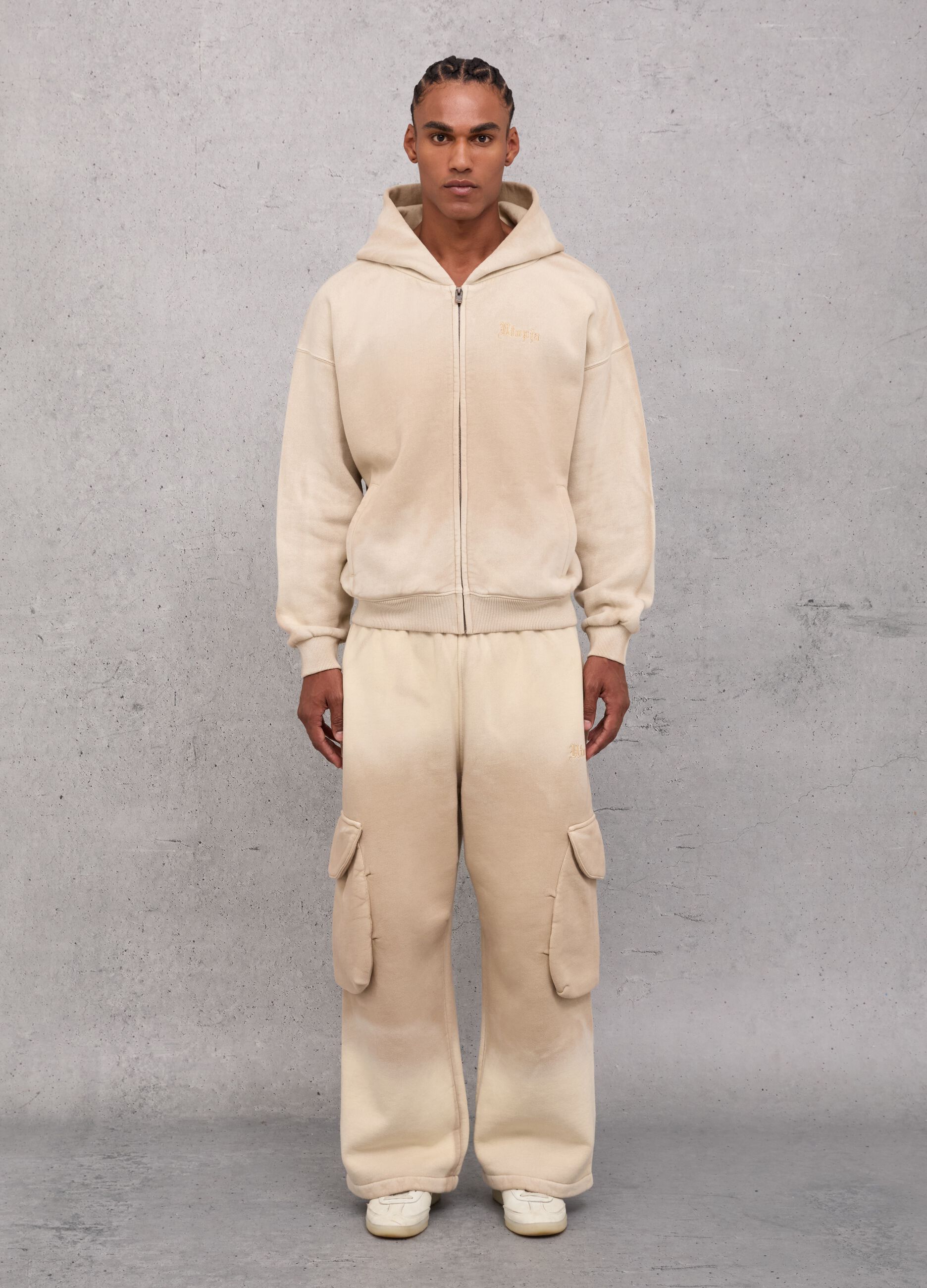 Sunfaded Zip Hoodie Vintage Sand