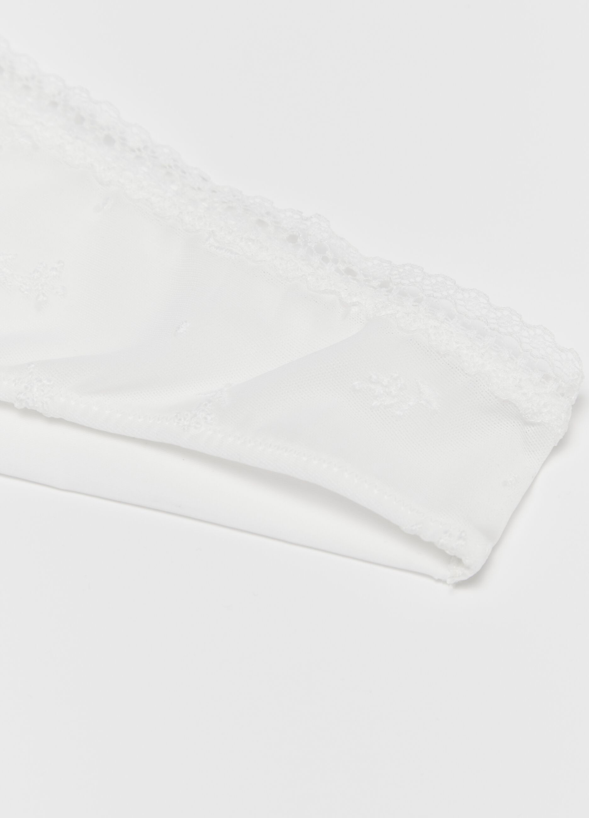 Slip da donna in tessuto elasticizzato bianco regular fit