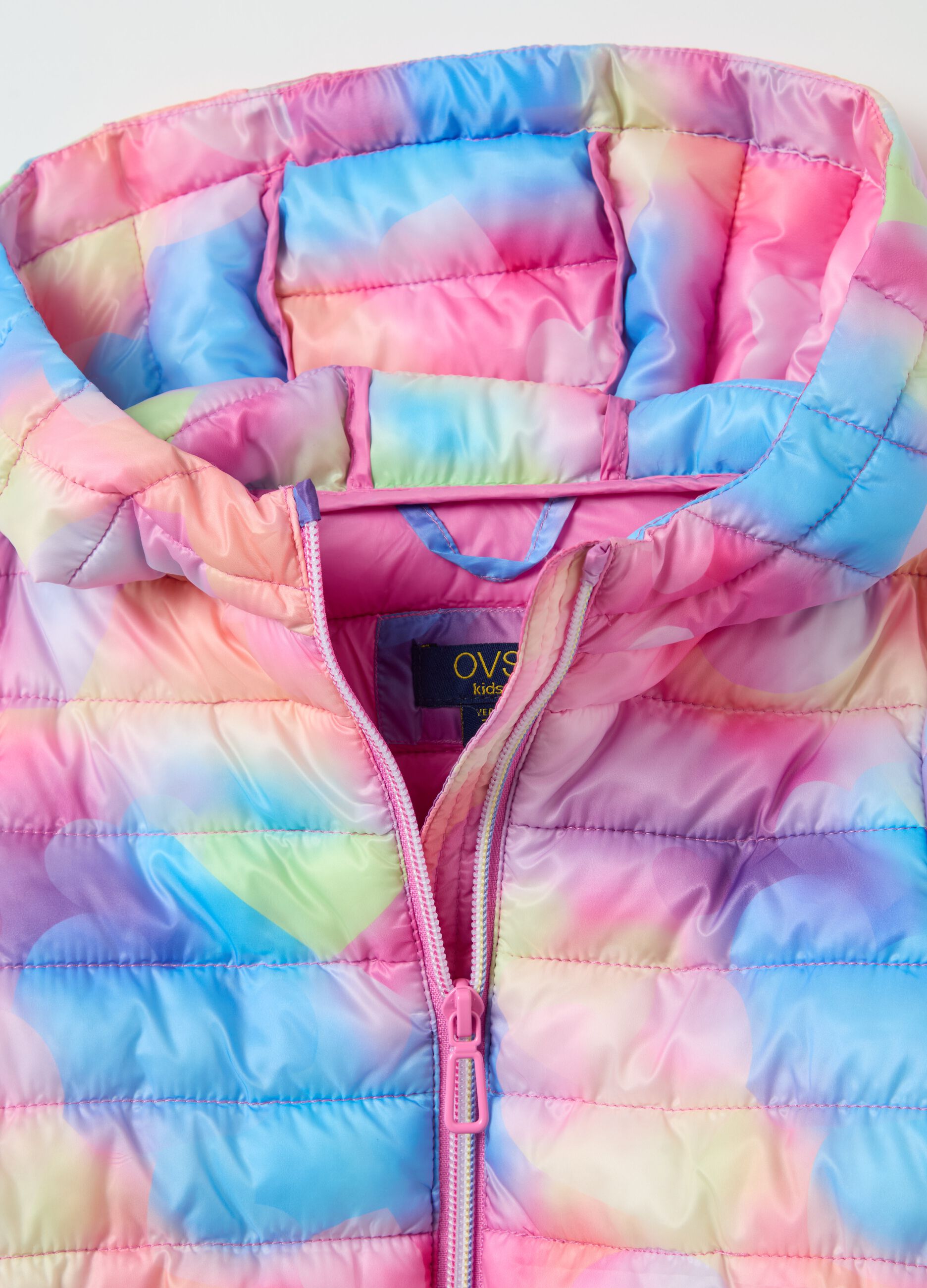 Ultralight down jacket in tie-dye pattern