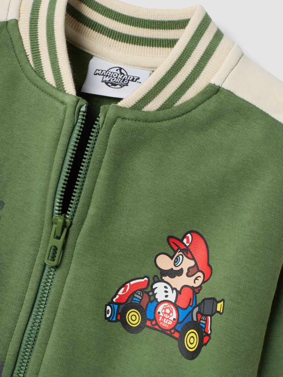 Felpa over fit verde in misto cotone con stampa Mario Kart_2
