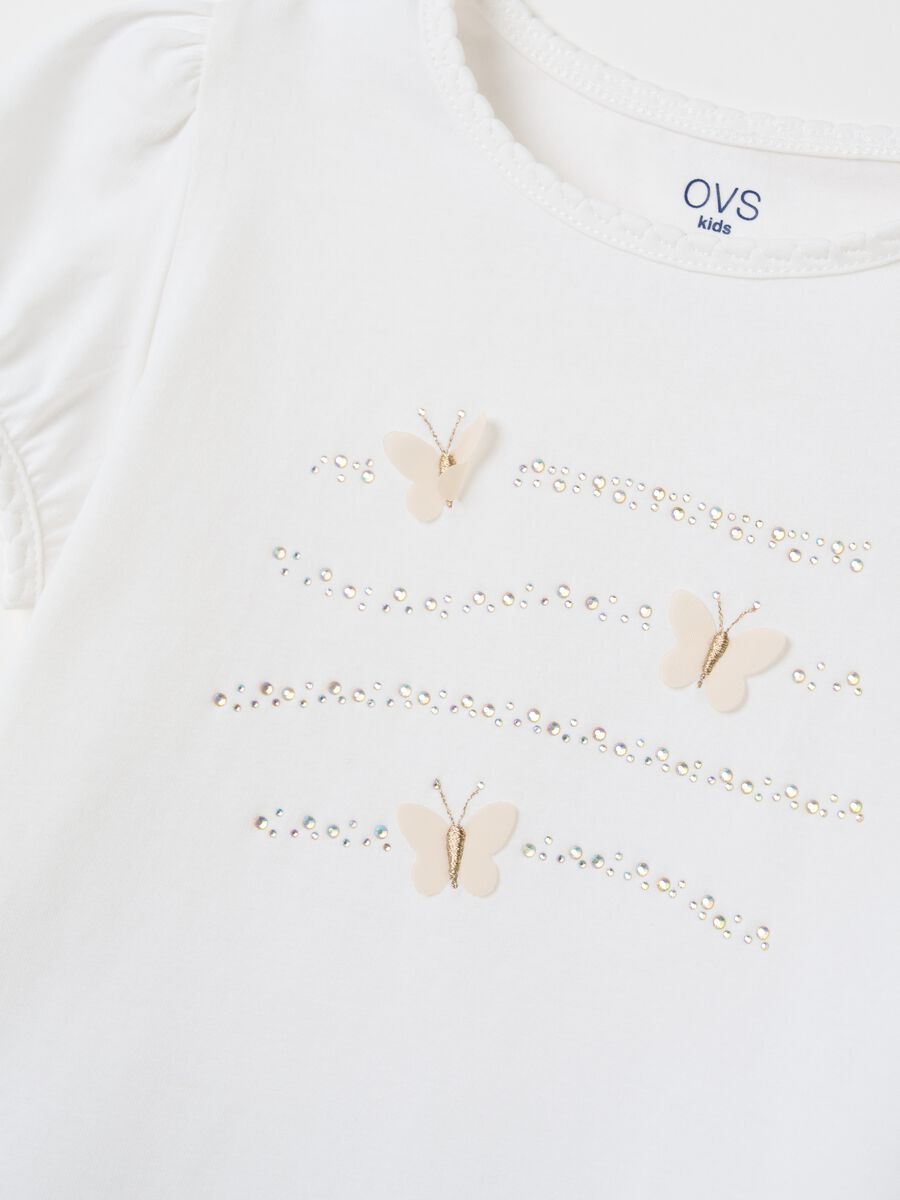 T-shirt con strass e applicazione farfalle_3