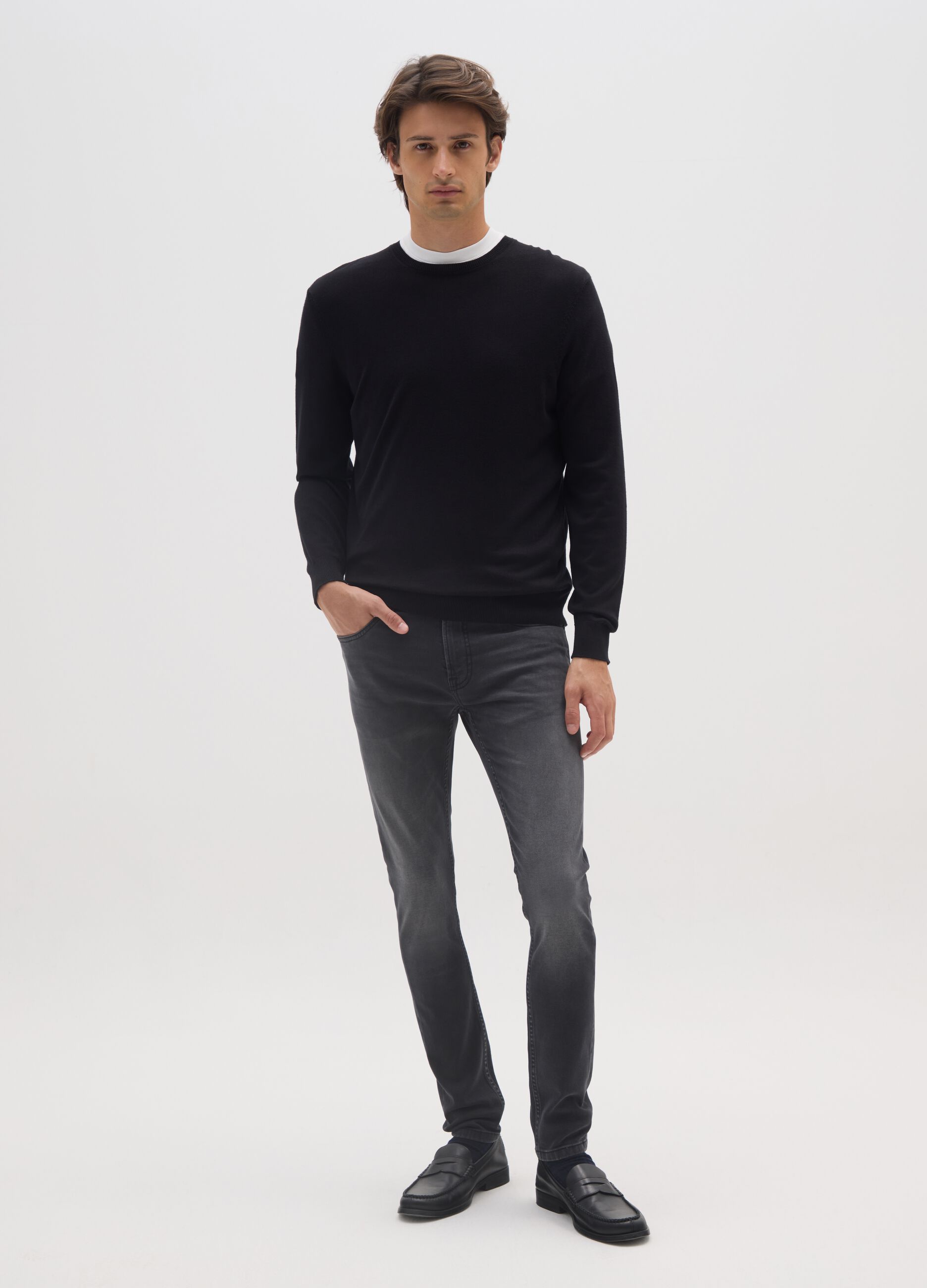 Black super skinny stretch cotton jeans