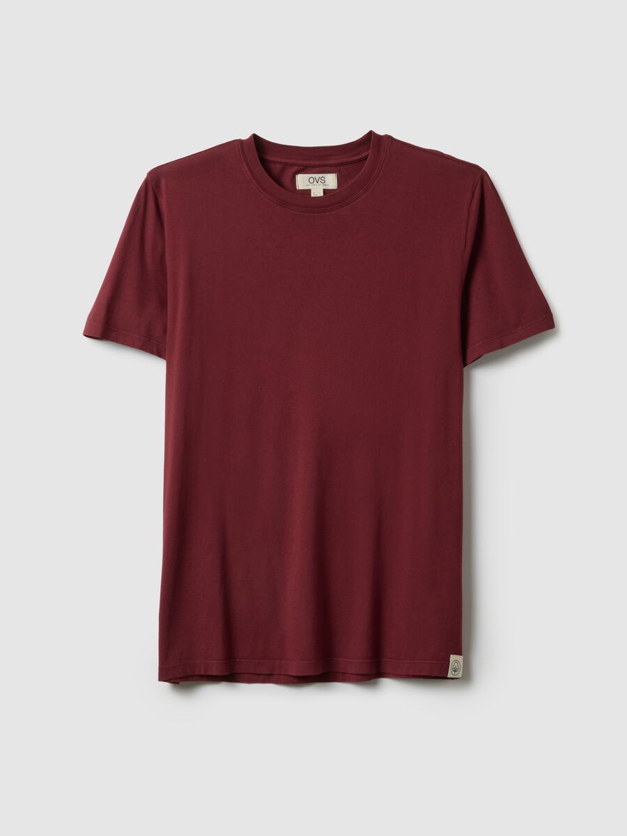 T-shirt bordeaux in puro cotone italiano_4