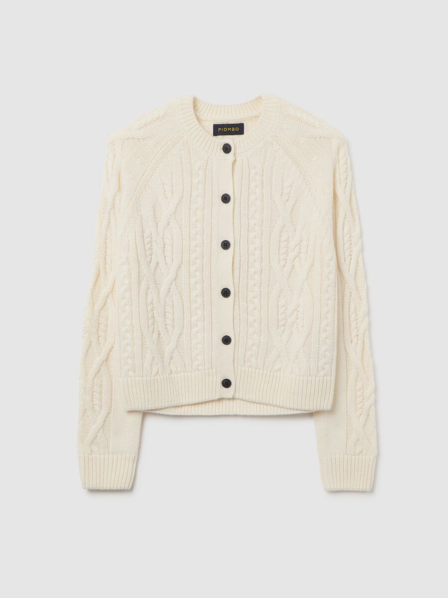 Cardigan beige regular fit con bottoni_4
