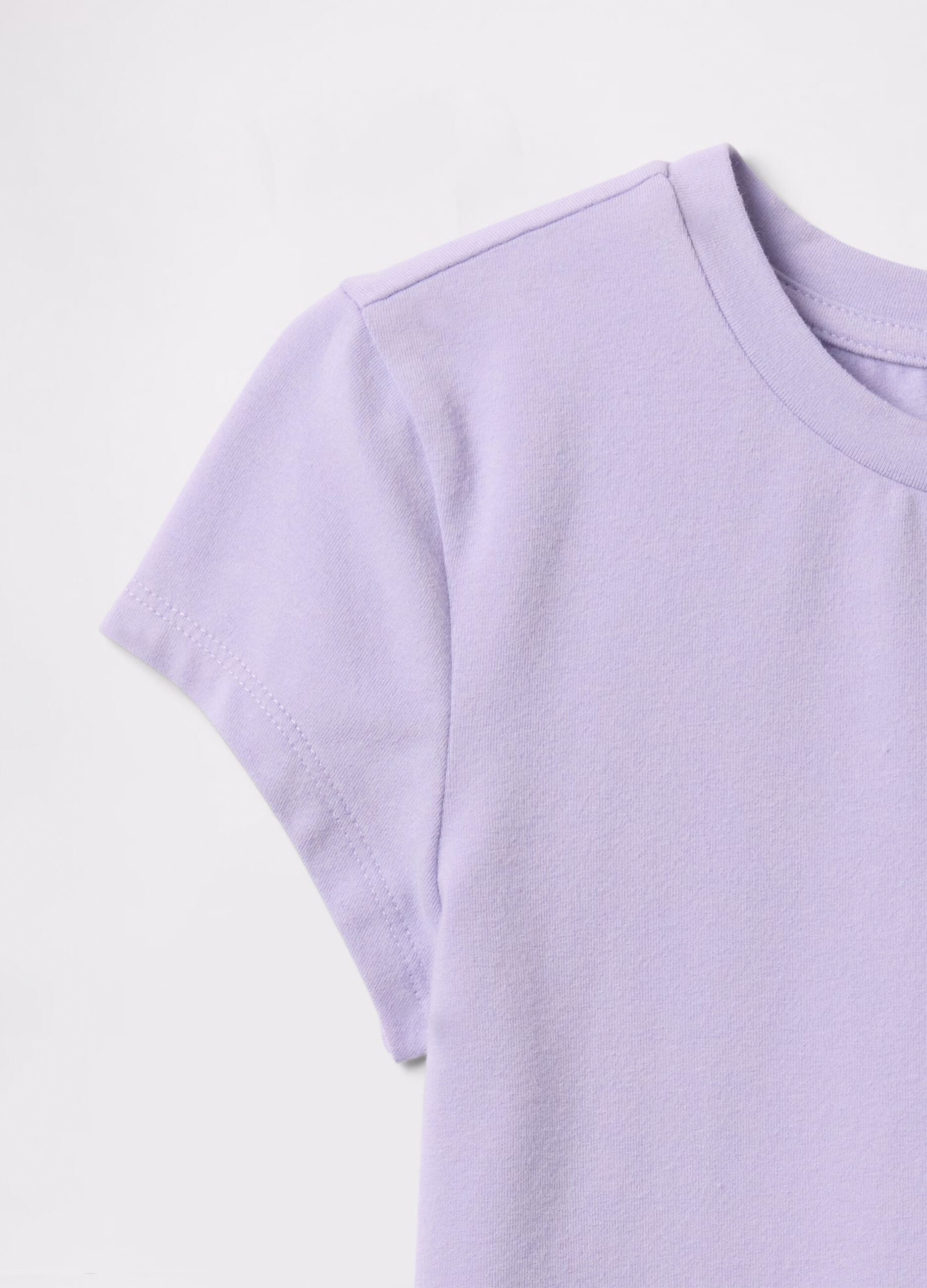 Purple T-shirt in stretch cotton