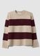 Beige striped stretch wool crew-neck jumper_4