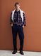 Red and blue checked pure cotton flannel shirt, regular fit_1