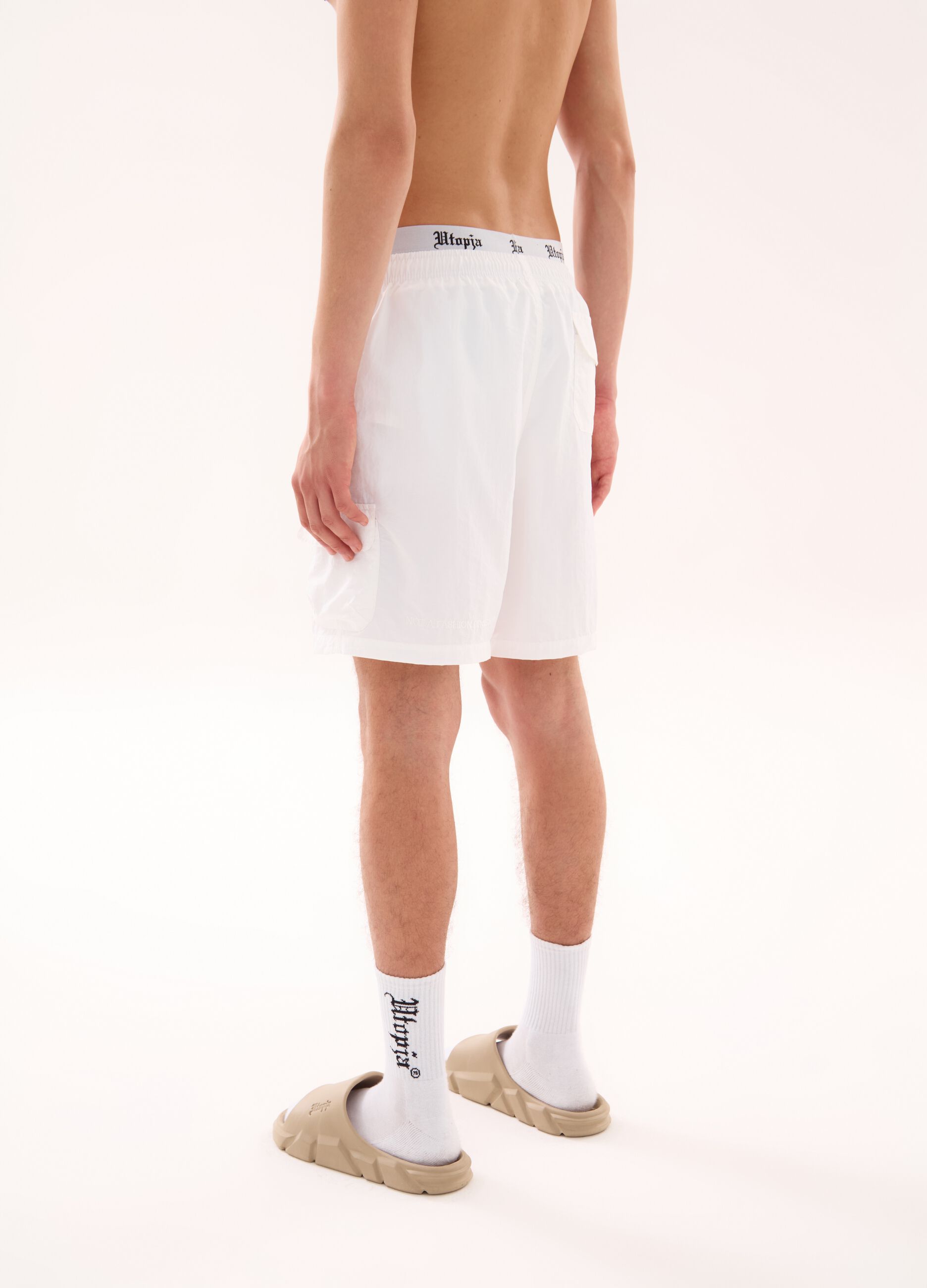 Cargo Swim Shorts White