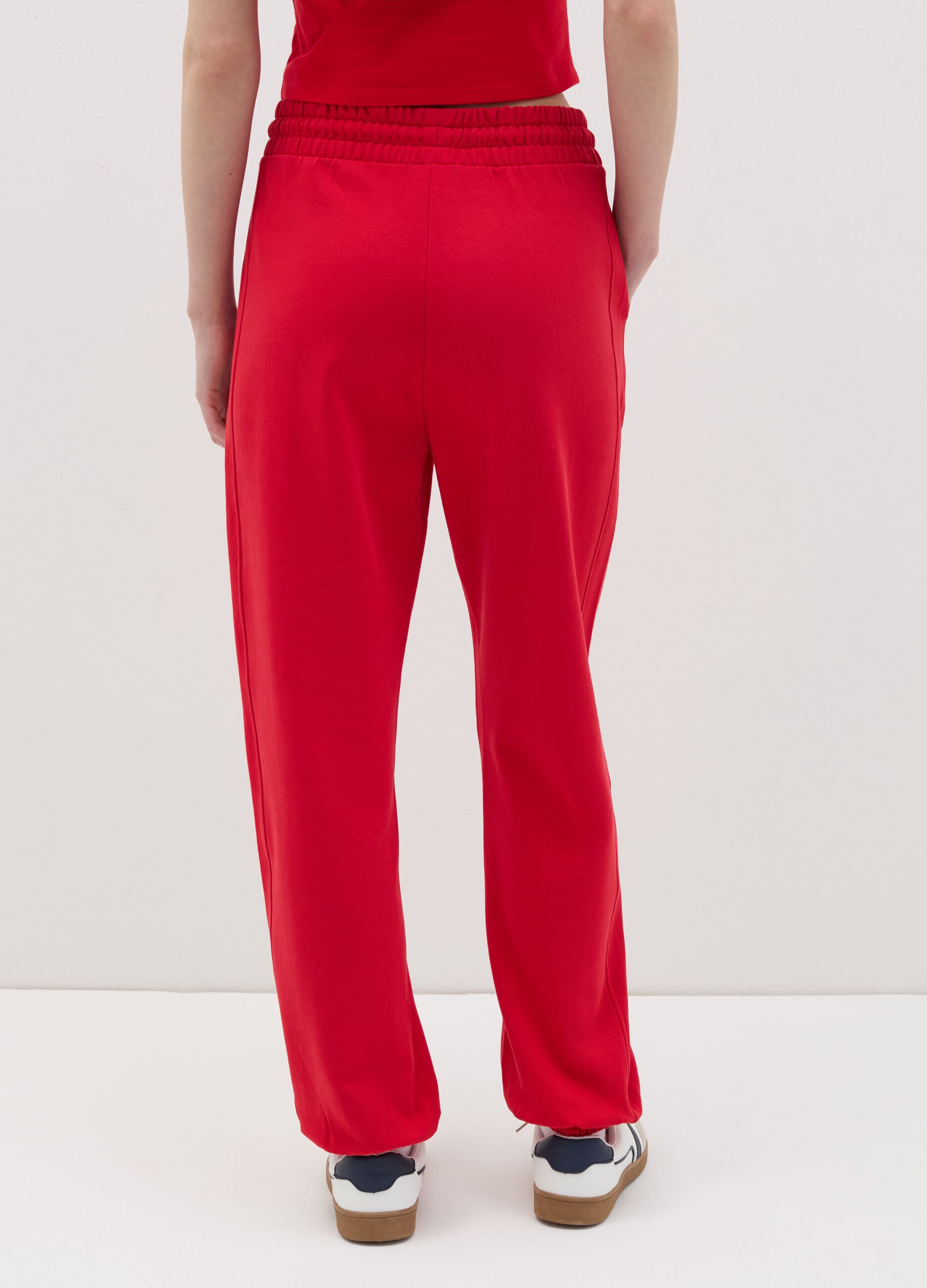 Fleece joggers with drawstring