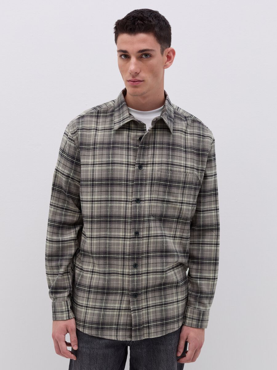 Chequered flannel shirt with pocket_0